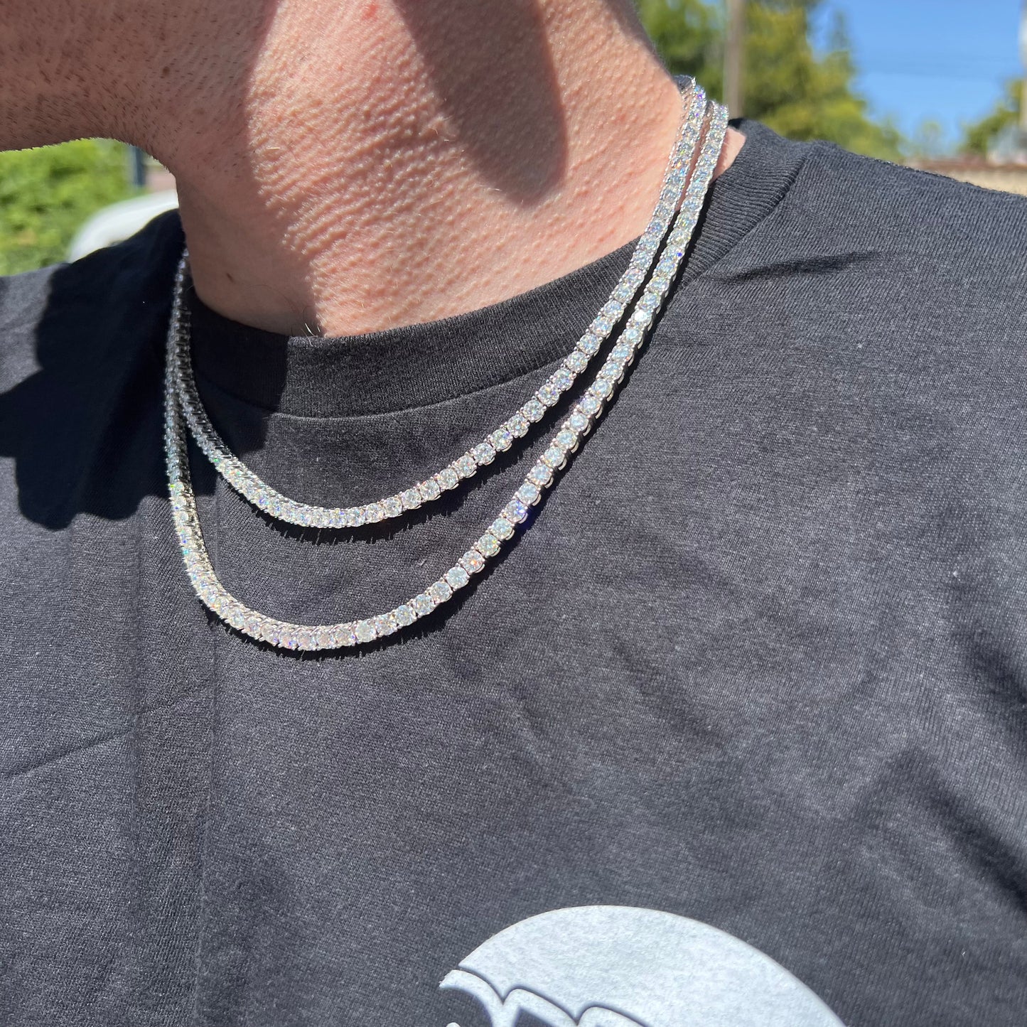4MM 925 VVS1 Moissanite Tennis Chains