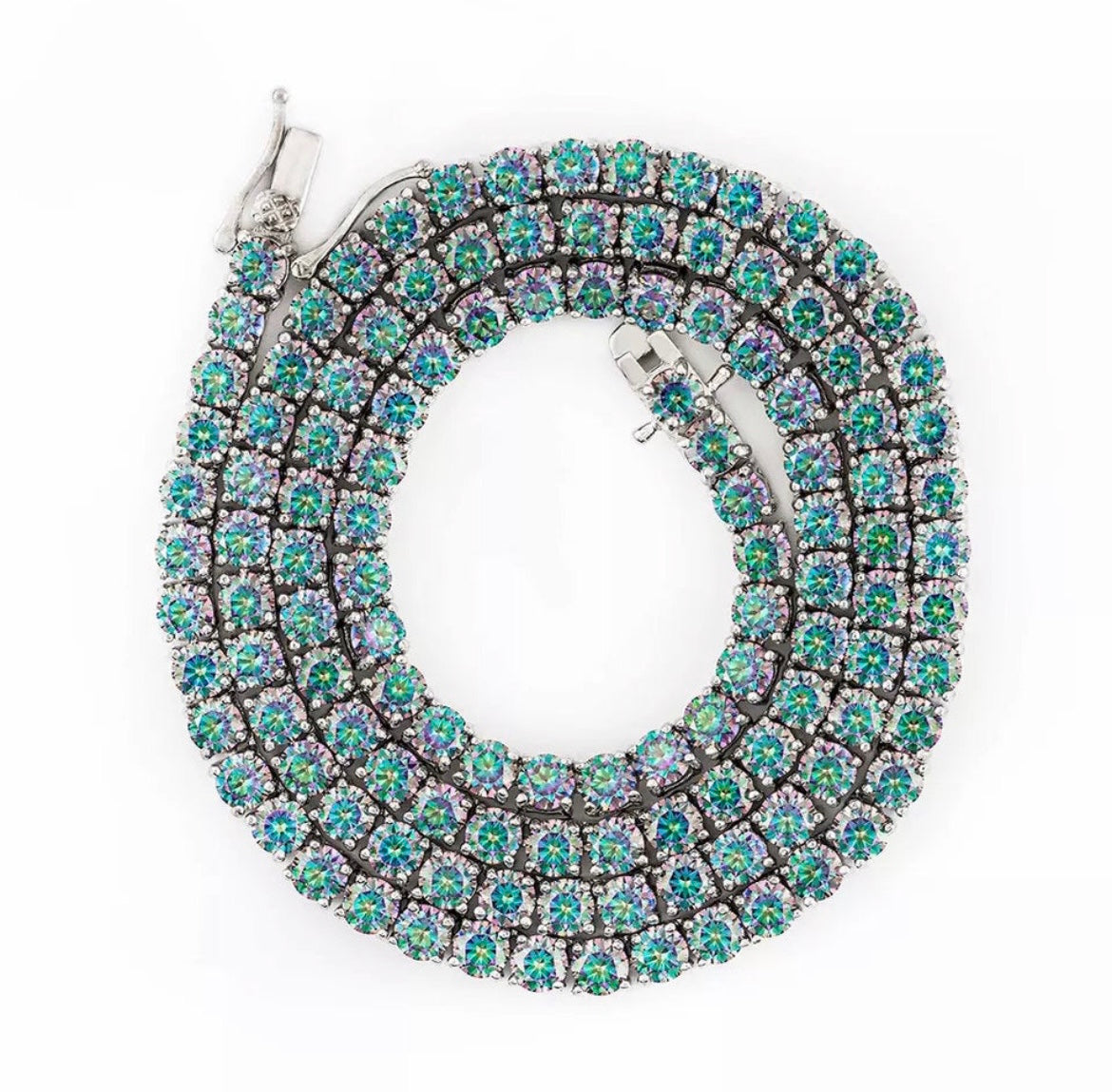 Blue Moissanite Tennis Chains - TheShopIceStore.com