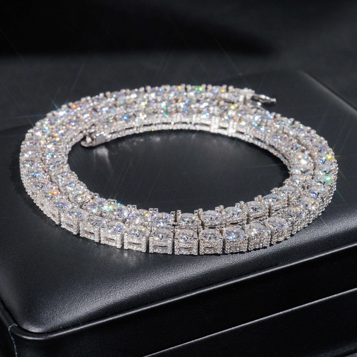 5MM Fully Flooded 925 Silver Tennis Chains Moissanite