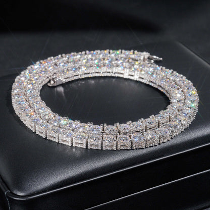 5MM Fully Flooded 925 Silver Tennis Chains Moissanite