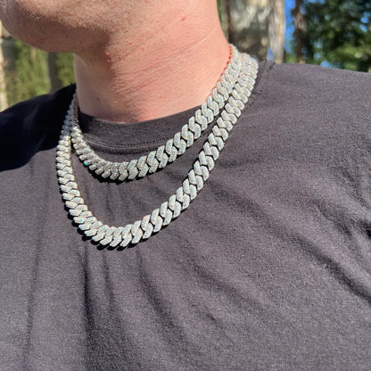13MM Moissanite Cuban 3 Row