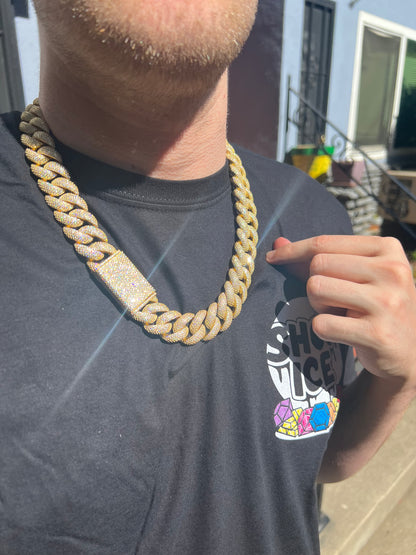 20MM Yellow Moissanite Cuban Link Chain