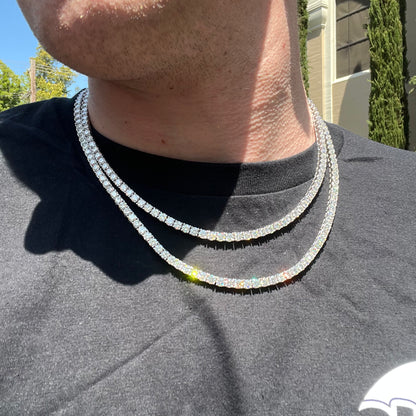 4MM 925 VVS1 Moissanite Tennis Chains