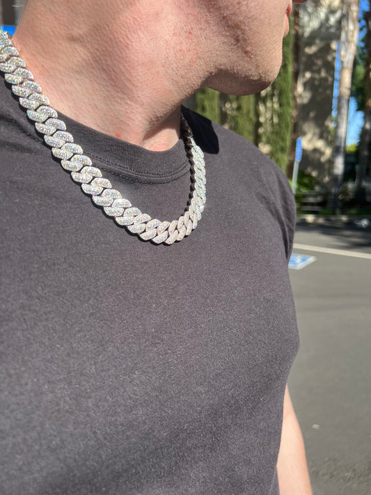14MM Moissanite Cubans 3 Row
