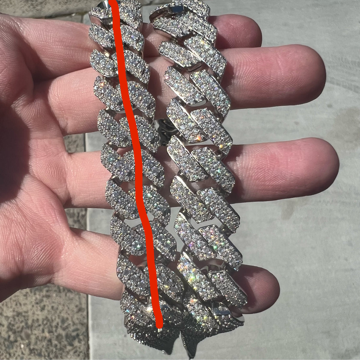 15MM VVS Moissanite Prong Cubans