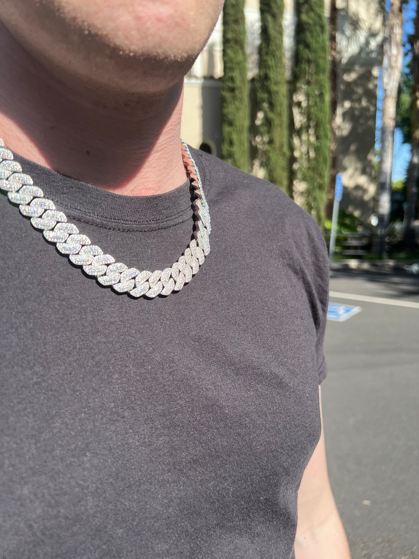 14MM Moissanite Cubans 3 Row