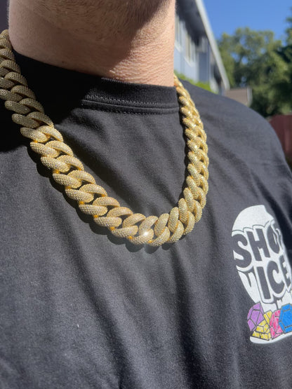 20MM Yellow Moissanite Cuban Link Chain