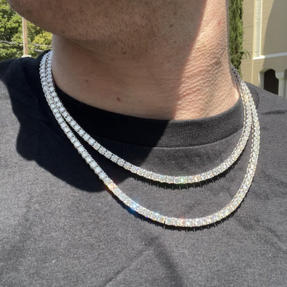 4MM 925 VVS1 Moissanite Tennis Chains