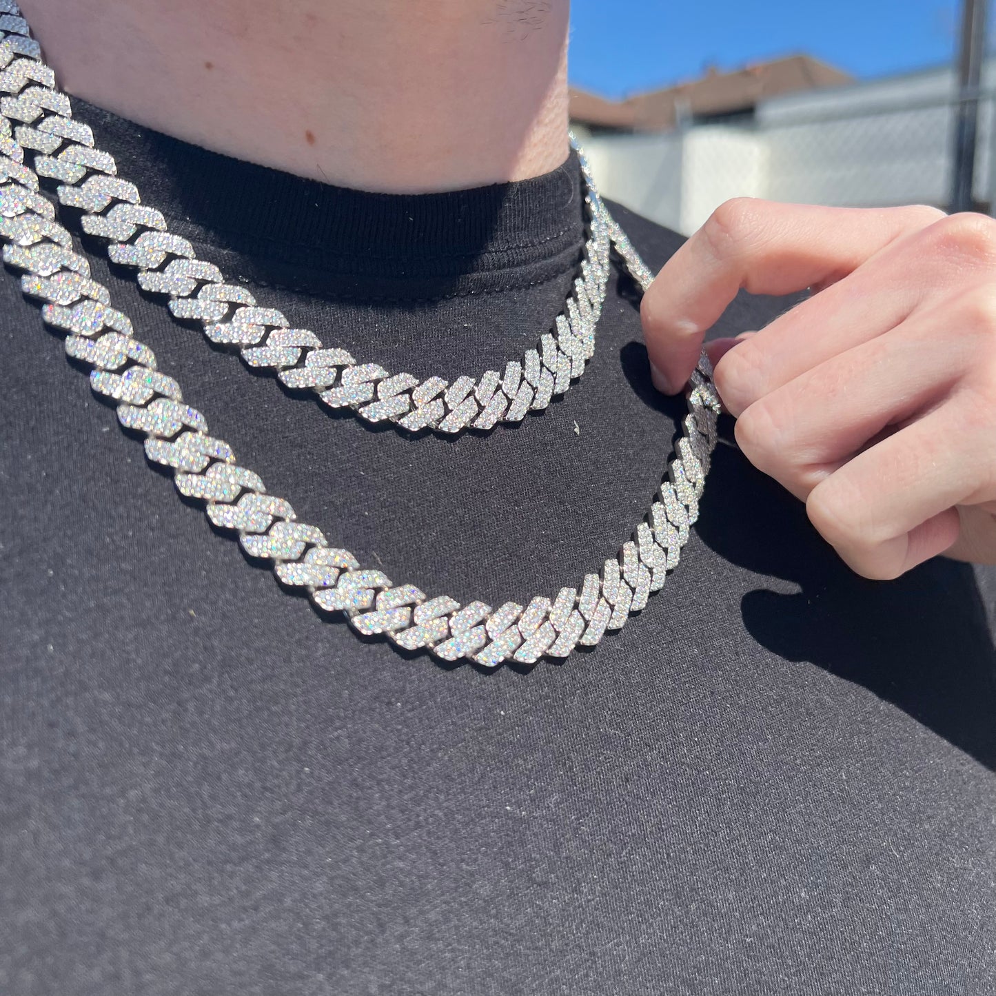 12MM VVS Moissanite Prong Cubans