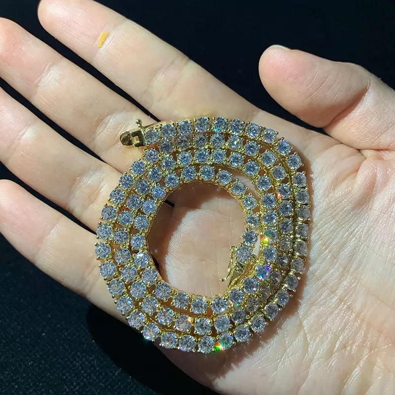 Solid 10K 5MM Diamond Tennis Chains