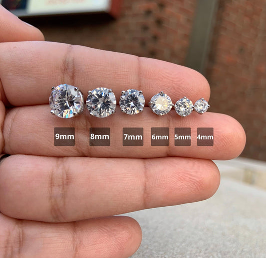 925 Moissanite Earrings 5MM-8MM - TheShopIceStore.com