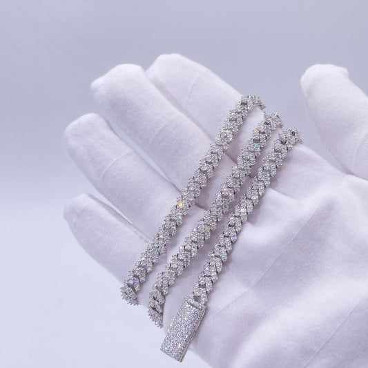 6MM MOISSANITE ROUND/BAGUETTE CUBAN - TheShopIceStore.com