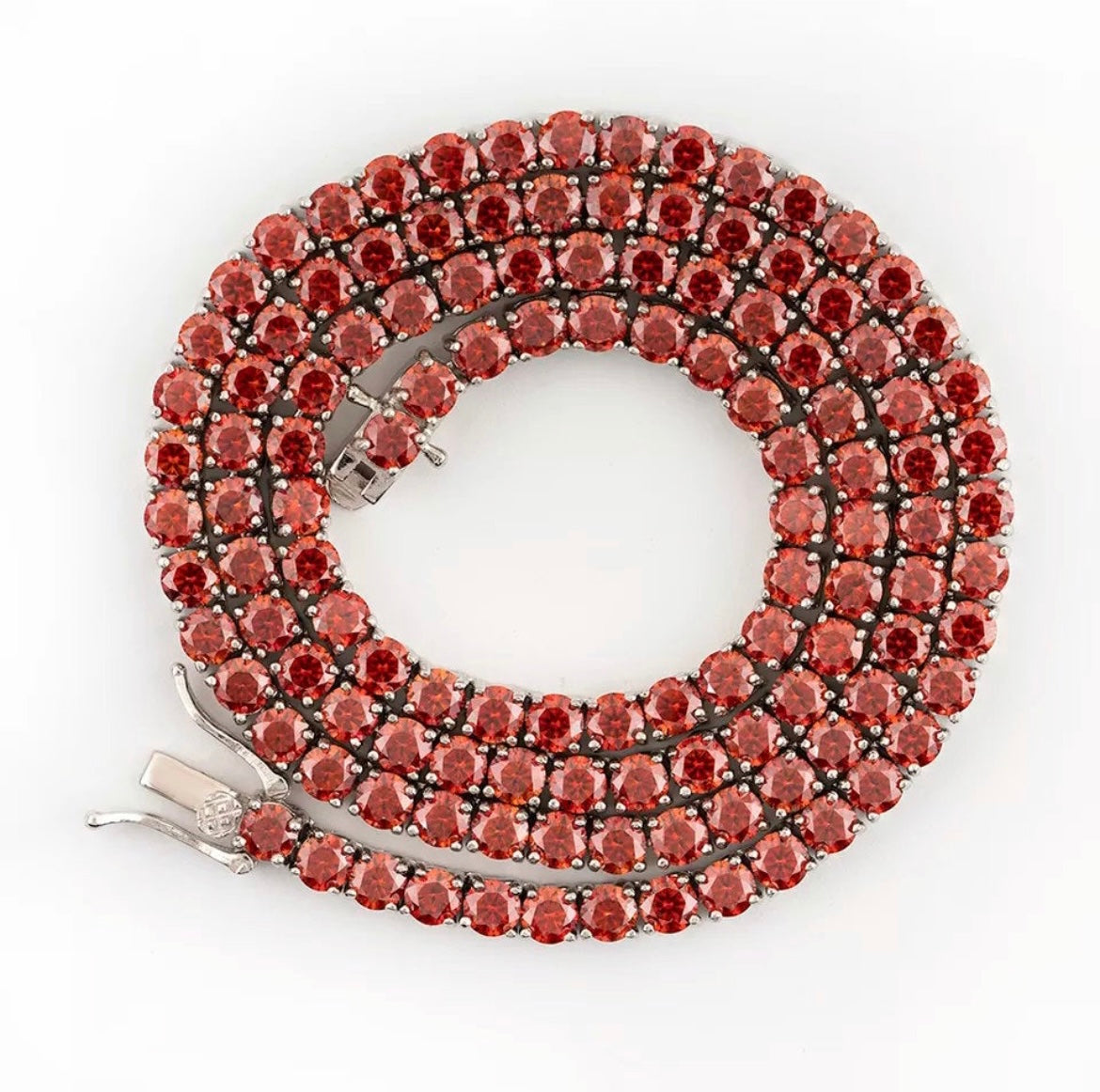 Red Moissanite Tennis Chain - TheShopIceStore.com