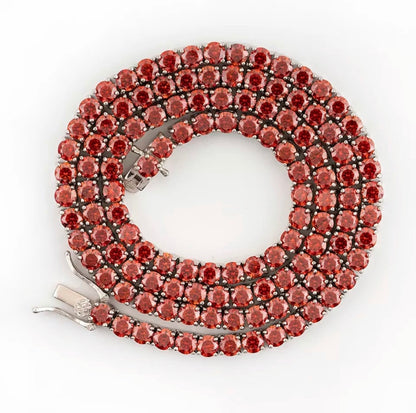 Red Moissanite Tennis Chain - TheShopIceStore.com