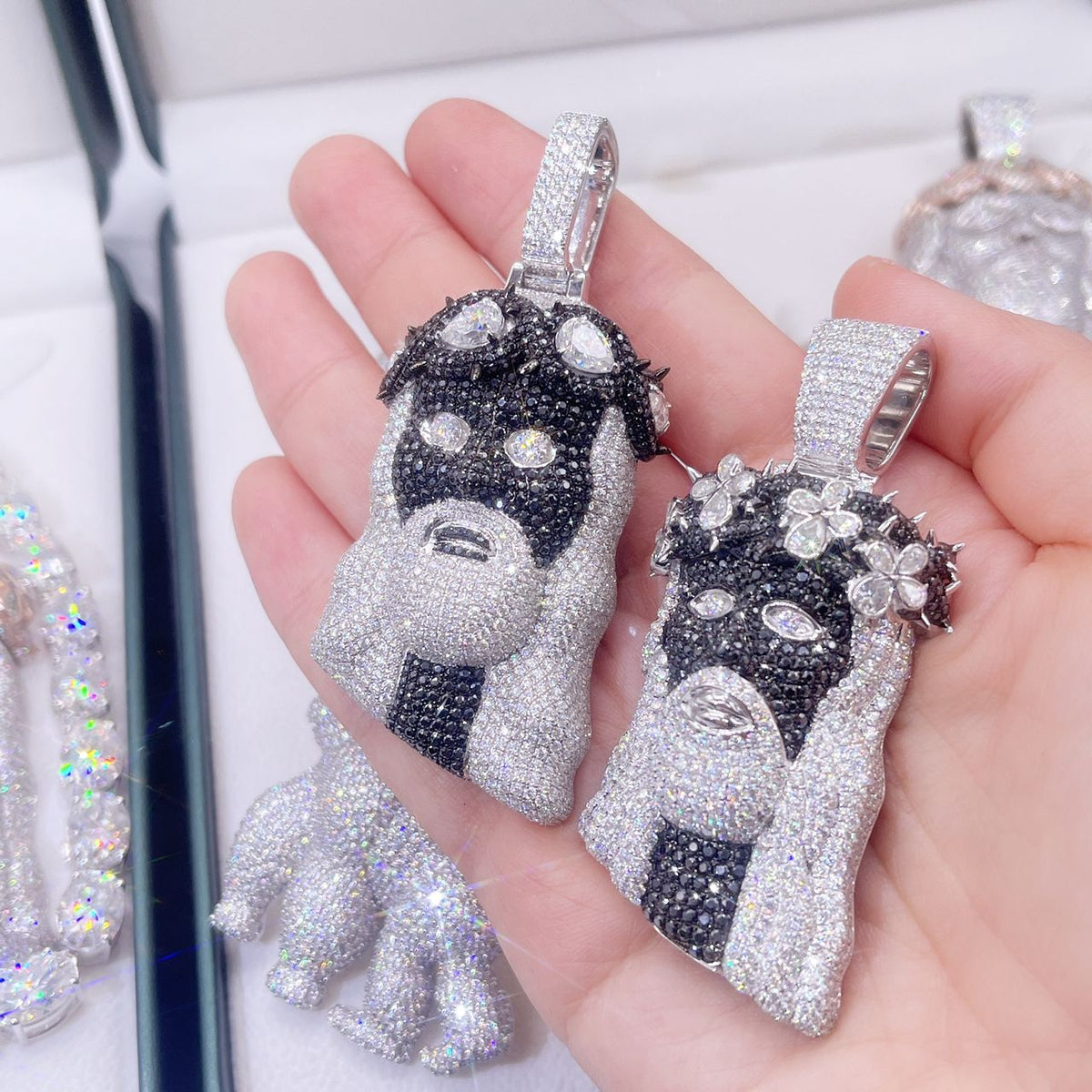 XL Moissanite Jesus Pieces (Variations) - TheShopIceStore.com Black