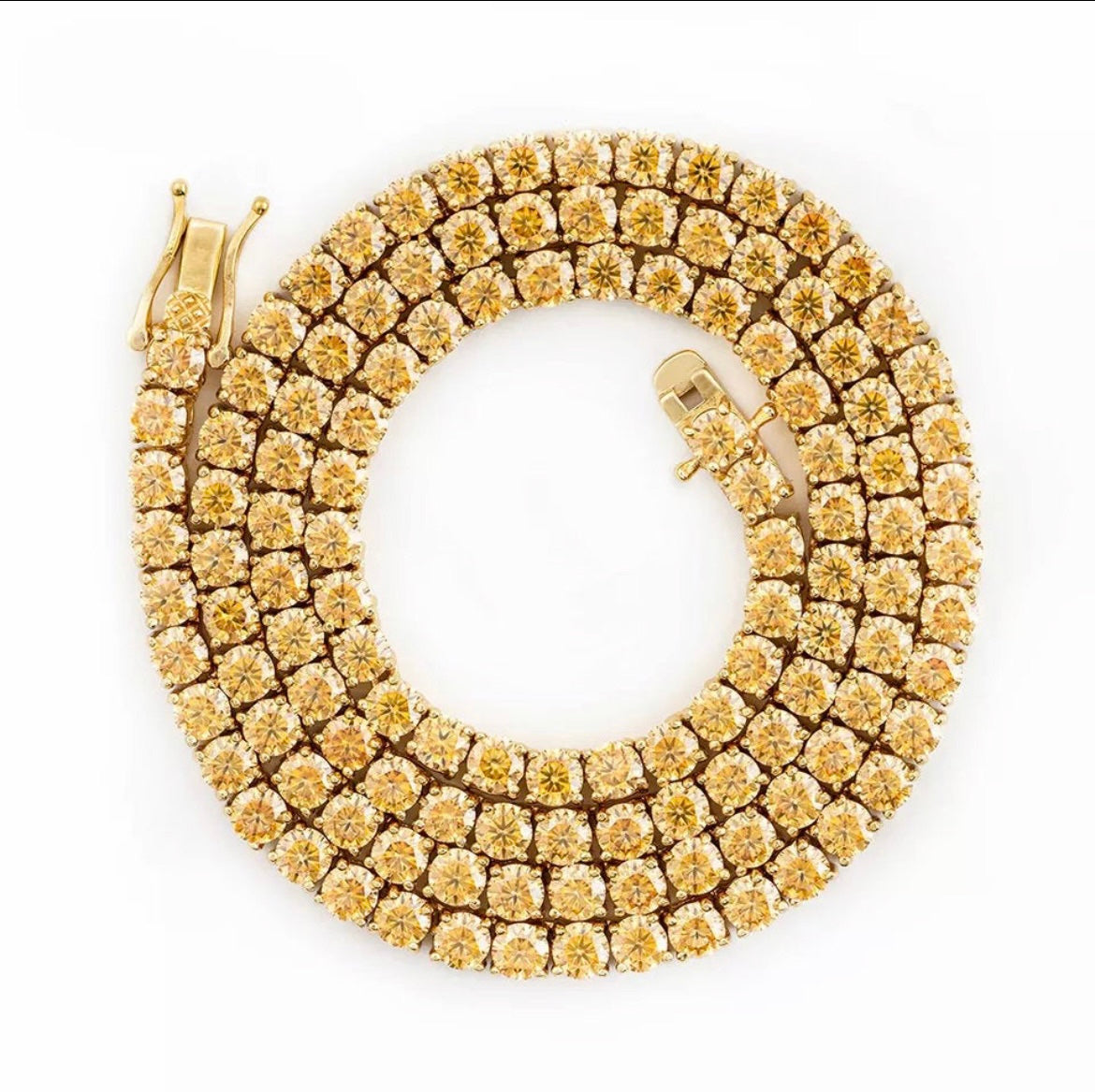 Champagne Moissanite Tennis Chains - TheShopIceStore.com