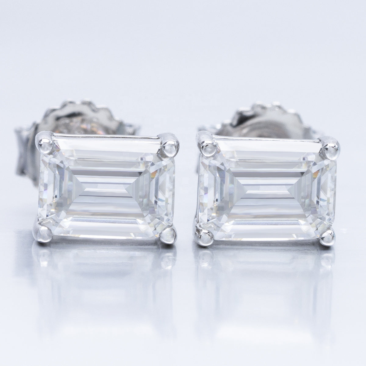 2.0CT MOISSANITE BAGUETTE EARRINGS - TheShopIceStore.com WHITE