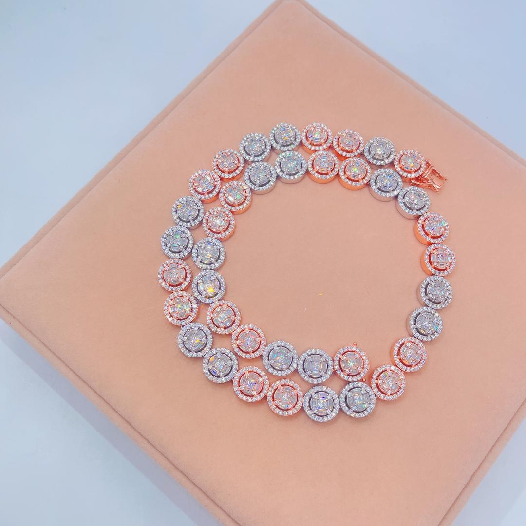 13MM Moissanite Custom Tennis Chain - TheShopIceStore.com PINK / 20 Inch