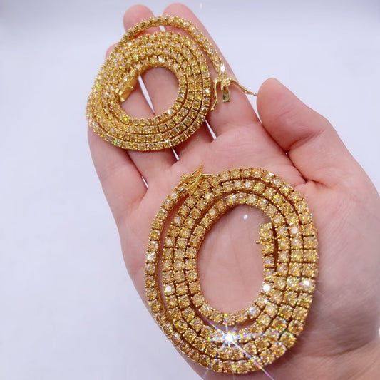 Champagne Moissanite Tennis Chains - TheShopIceStore.com