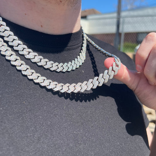 12MM VVS Moissanite Prong Cubans
